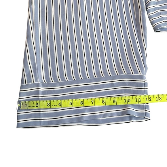 New LOFT Blue/White Stripe PaperBag Waist Belted Wide Leg Crop Culotte Pants (S) - Picture 12 of 14